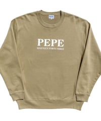 PEPE  story logo crewneck sweater  "sand khaki"