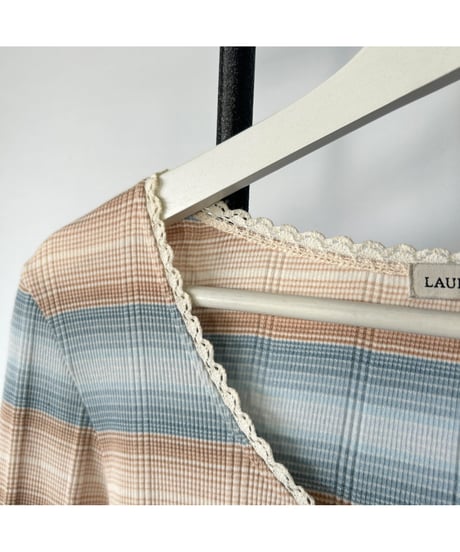 Henley neck ruffle tops