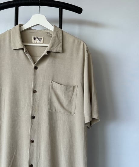 vintage silk opencoller s/s shirt L