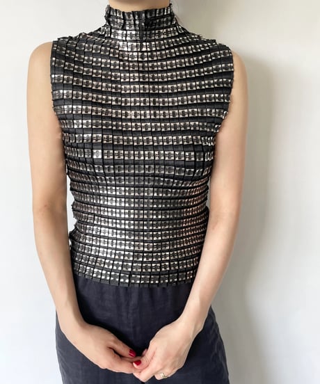 Metallic Pleats Tops