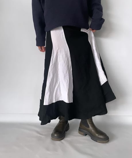 agnes b.  two tone linen skirt