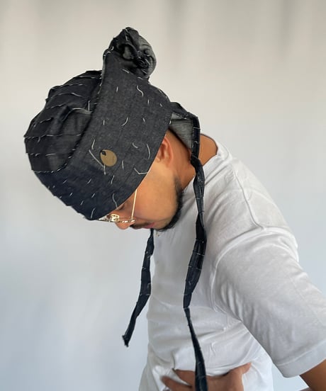 NAM HEAD APRON "FRINGE DENIM”