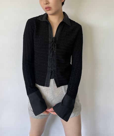 MADE IN FRANCE lace up shirts