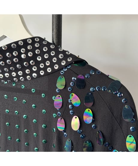 Sequin silk cape