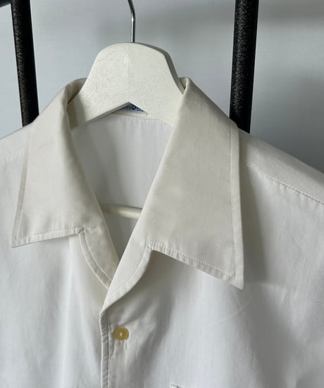 70s white open collar s/s shirt