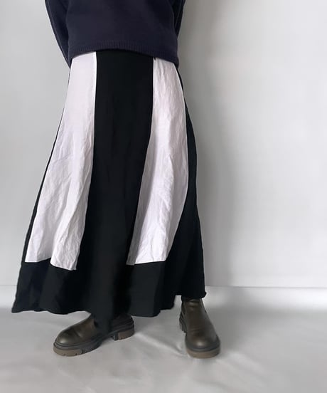 agnes b.  two tone linen skirt