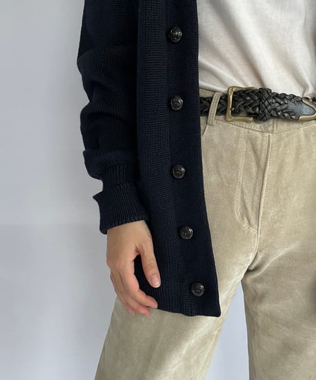 50-60s  lettered cardigan "Dark Navy"