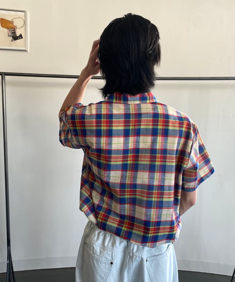 Europe madras check s/s shirt 42