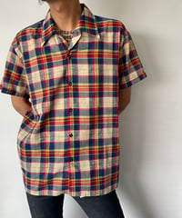 Europe madras check s/s shirt 42