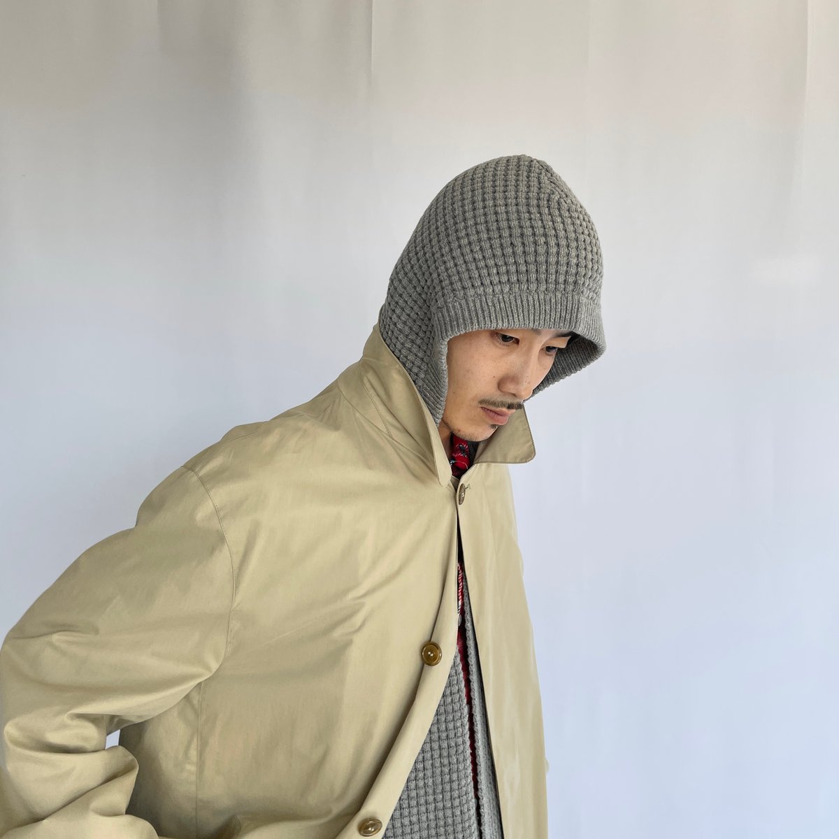 COMFORTABLE REASON ”Waffle Hood Scarf“ | Clout