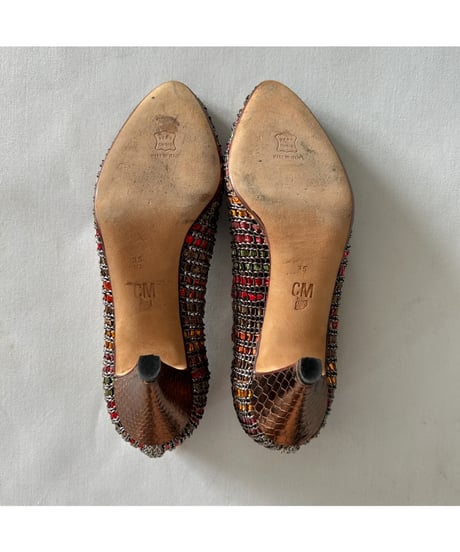 CLAUDIO MERAZZI mesh leather pumps