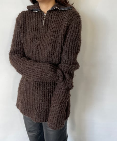 60s Europe half zip knit