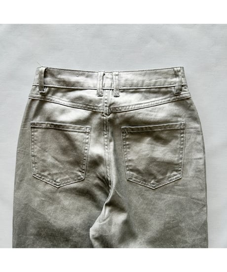 Silver Foil Denim Pants