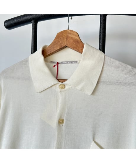 Dead stock cotton knit polo cardigan