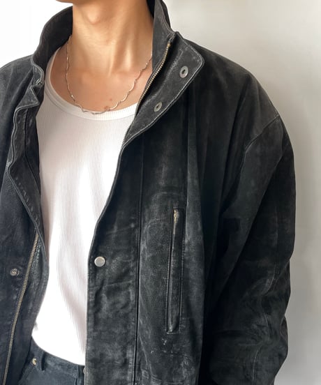 80-90s  Pig Skin Stand Collar Coat