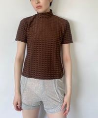 Back Zip Mock Neck Tops