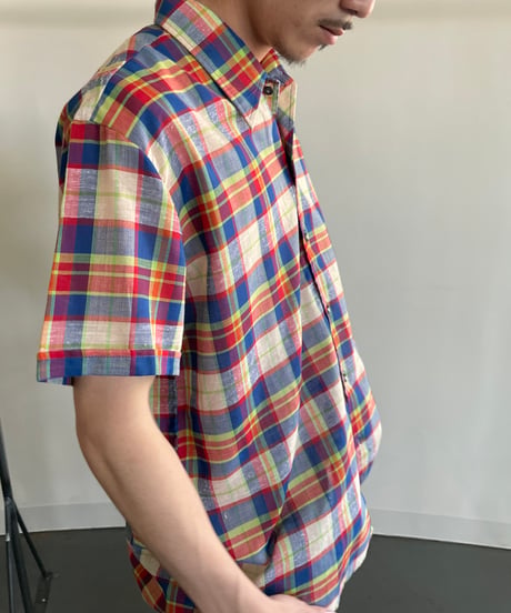 Europe madras check s/s shirt 42
