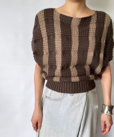 EUROPE VINTAGE s/s poncho knit mede in italy