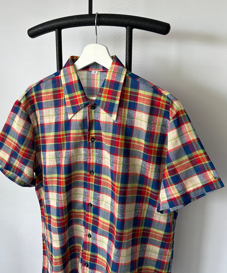 Europe madras check s/s shirt 42