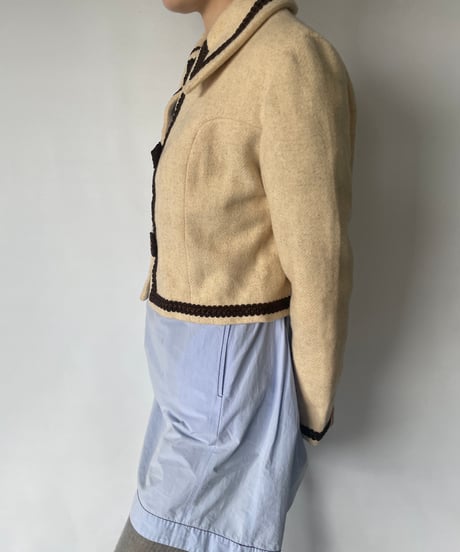 60-70s Europe Piping Short Jacket