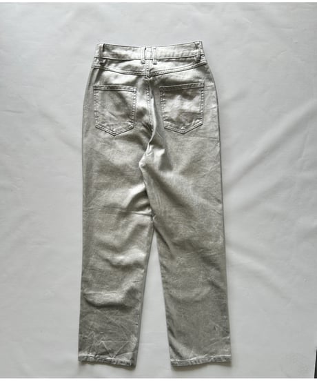 Silver Foil Denim Pants