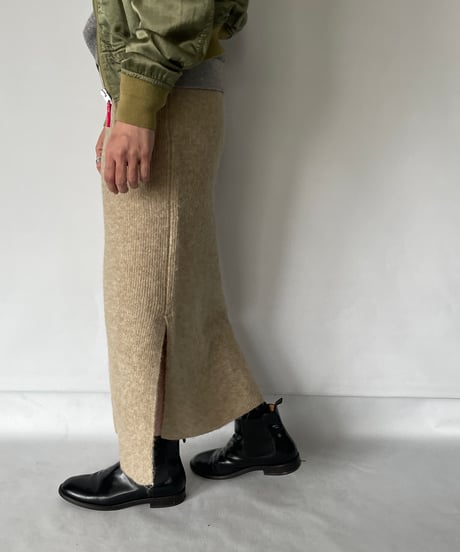 Vintage Wool Slit Skirt
