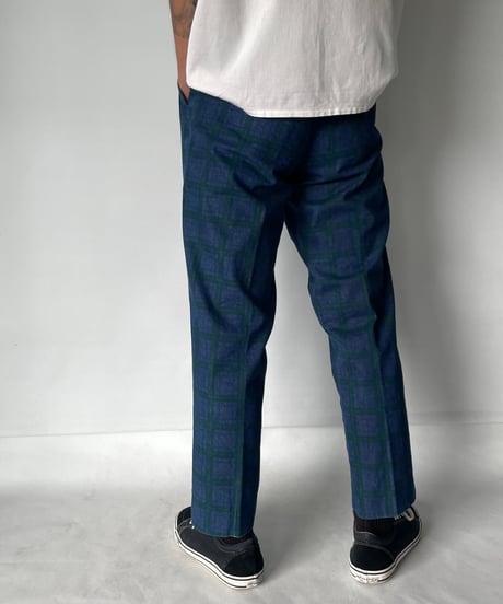 80s Checked denim trousers