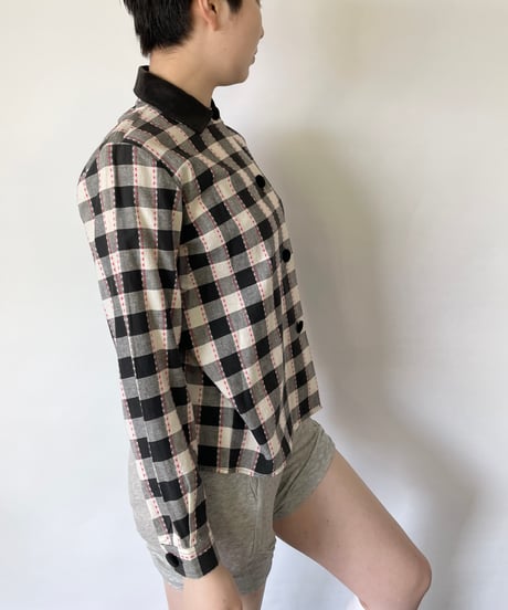 Ombre Check Shirt Jacket