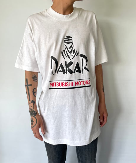 DEAD STOCK 90s "DAKAR MITSUBISHI MOTORS" s/s tee L