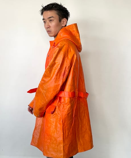 80s Europe orange coat