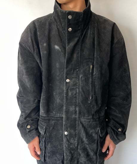 80-90s  Pig Skin Stand Collar Coat