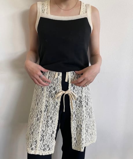 flower lace see-through Vest