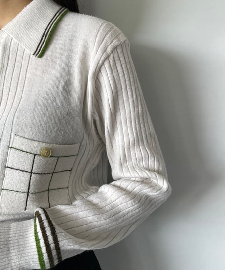 euro vintage acrylic knit polo
