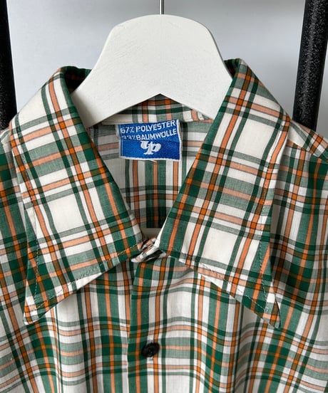 70s madras check s/s shirt 40