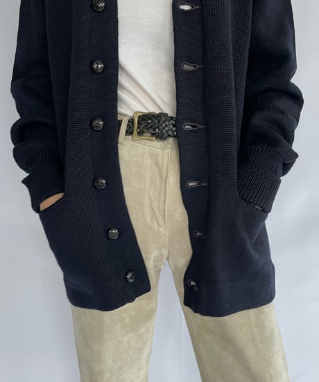 50-60s  lettered cardigan "Dark Navy"