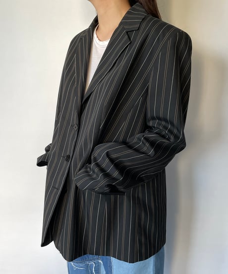 Euro vintage Stripe Tailored Jacket