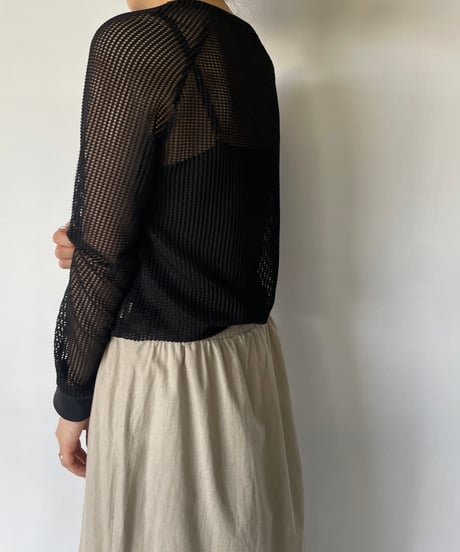 mesh L/S crew tops