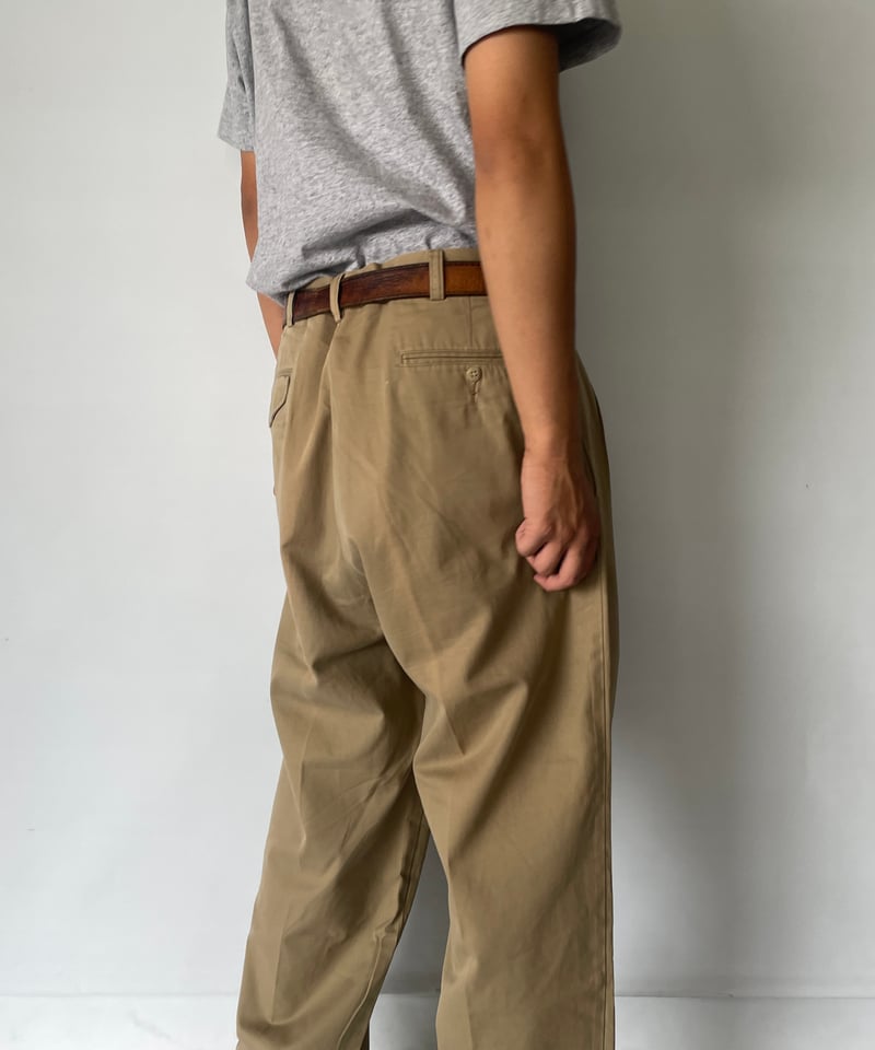 90s Ralph Lauren Hammond Pant アイボリ　30×30 90s ポロ ラルフローレン HAMMOND PANT ツータック コットンパンツ