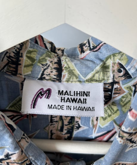 MALIHINI HAWAII R/C pullover s/s ALOHA shirt L