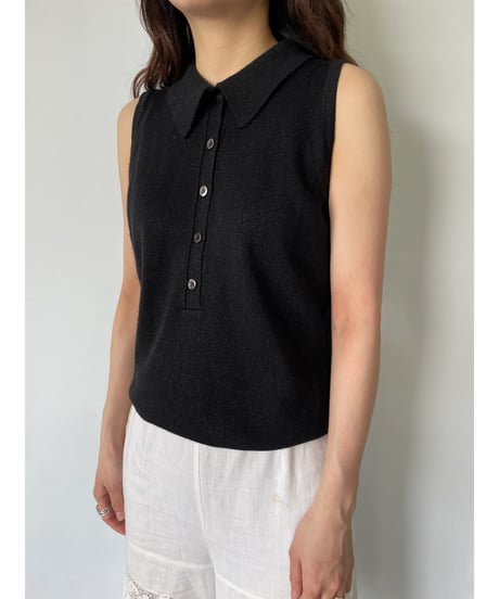 Sleeveless Knit Polo