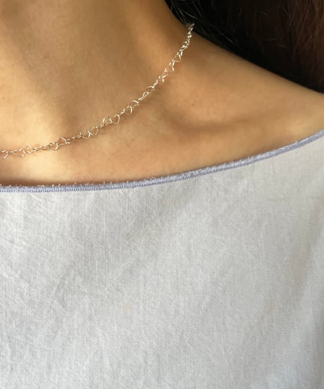 DEAD STOCK Italy 925 tiny chain necklace Heart 17