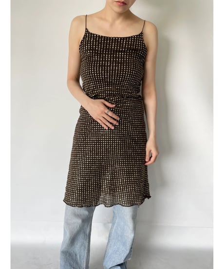rectangle blanc PARIS Camisole Dress