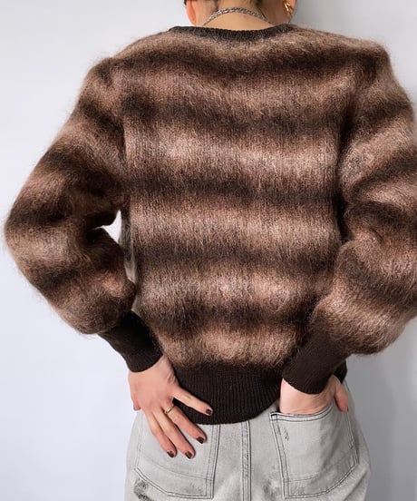 80s UNKNOWN border mohair knit