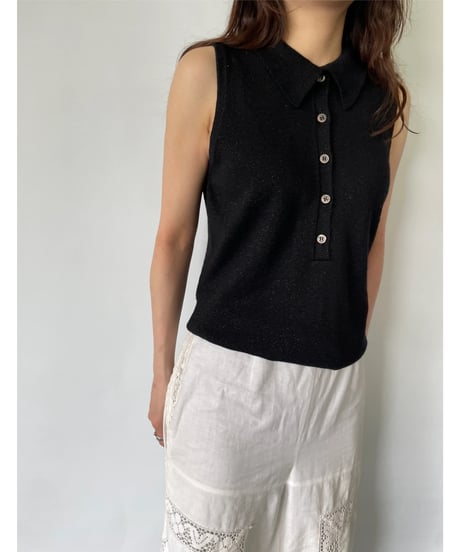 Sleeveless Knit Polo