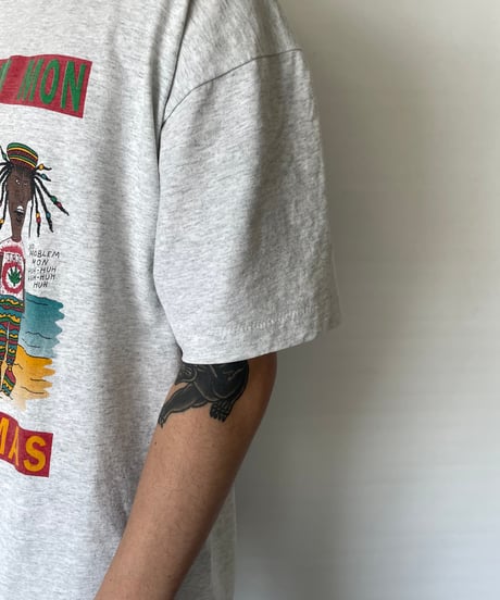 90s FRUIT OF THE LOOM "Beavis Butthead Rasta Bahamas"  s/s tee XL