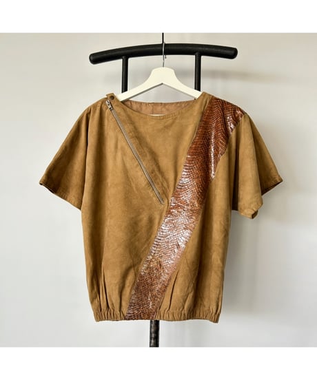Suede Switching Tops