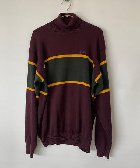 90s RALPH LAUREN hi neck cotton knit L