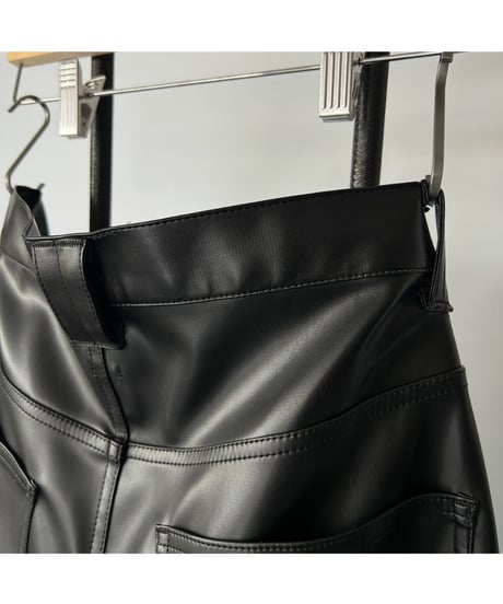 NAM "HORN PANTS - FAUX LEATHER" (BLACK)