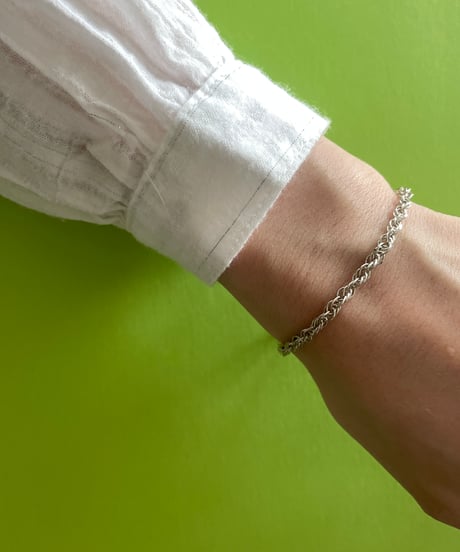 Vintage ITALY 925 Rope chain bracelet ③