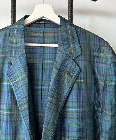 made in Italy 80s Silk Tartan check Jacket